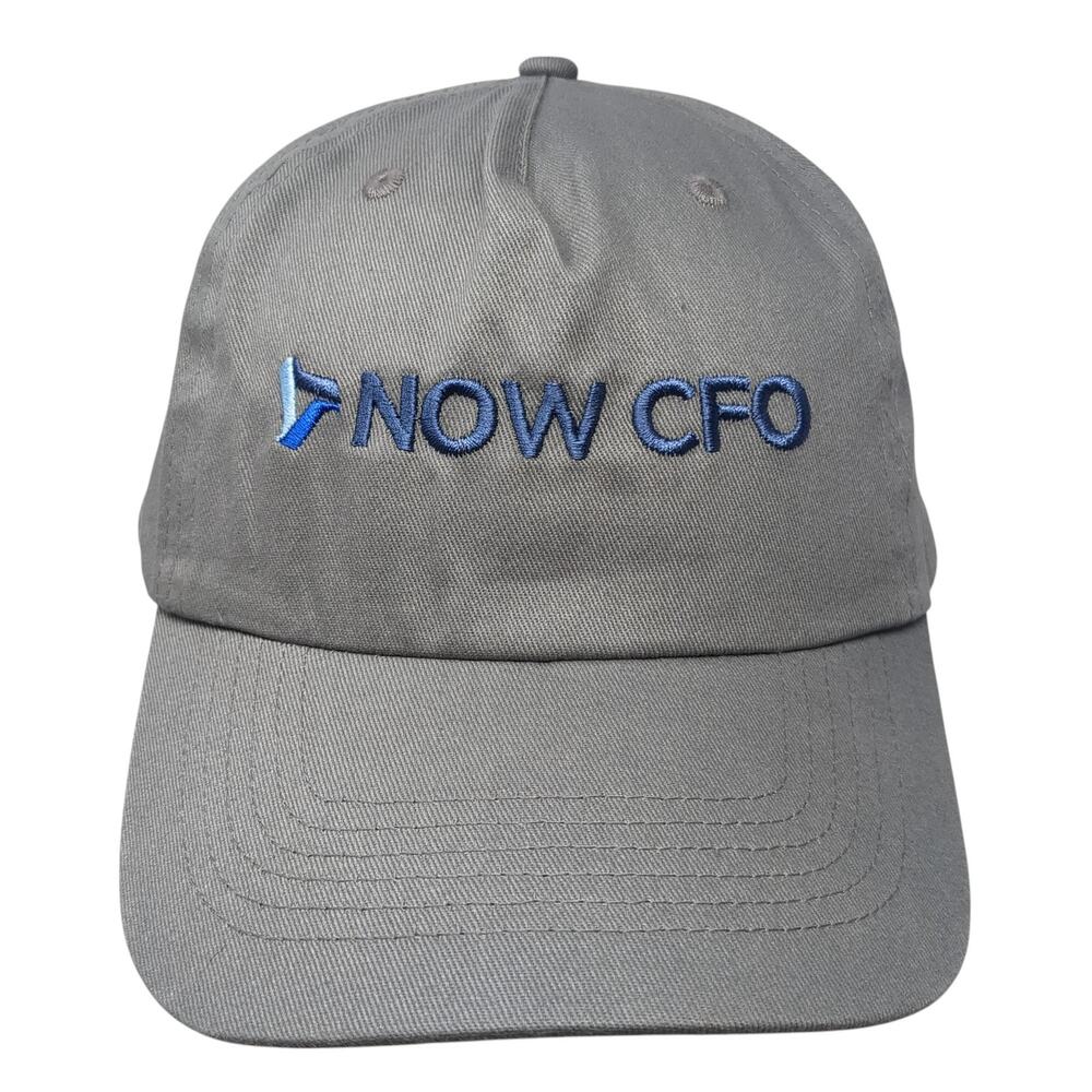 Now Cfo Strapback Baseball Cap Gray One Size Adjustable Embroidered Hit